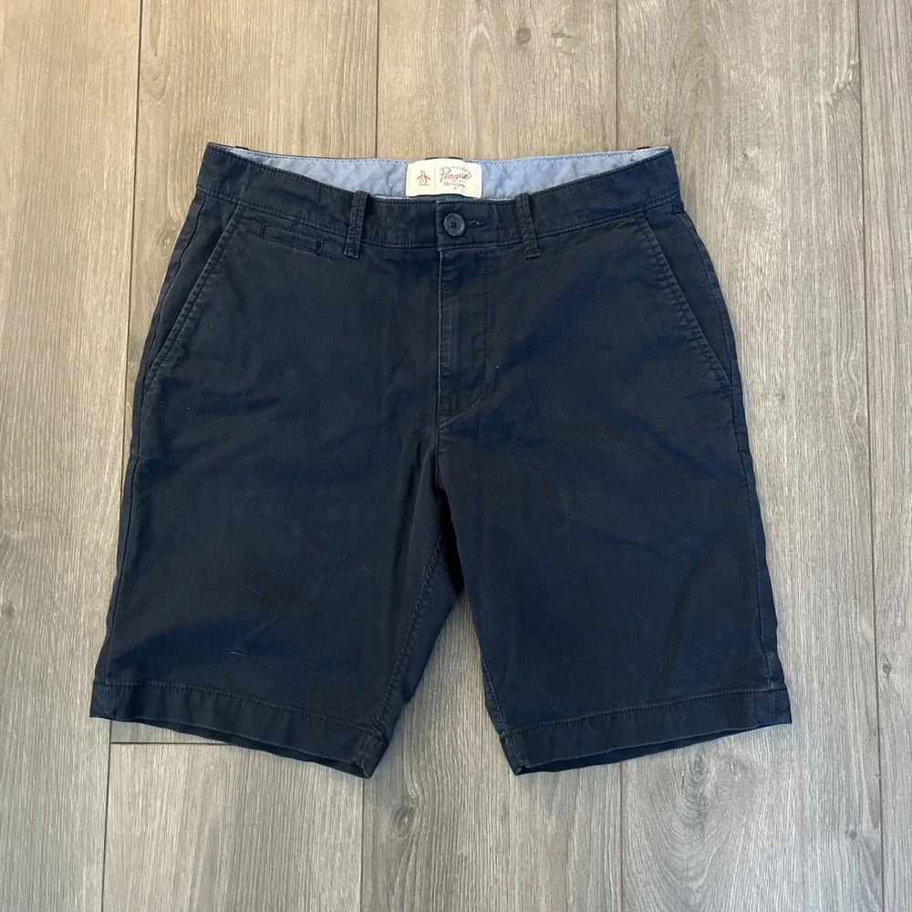 Penguin by Munsingwear Mens Sz 29 Chino Shorts Dark Blue